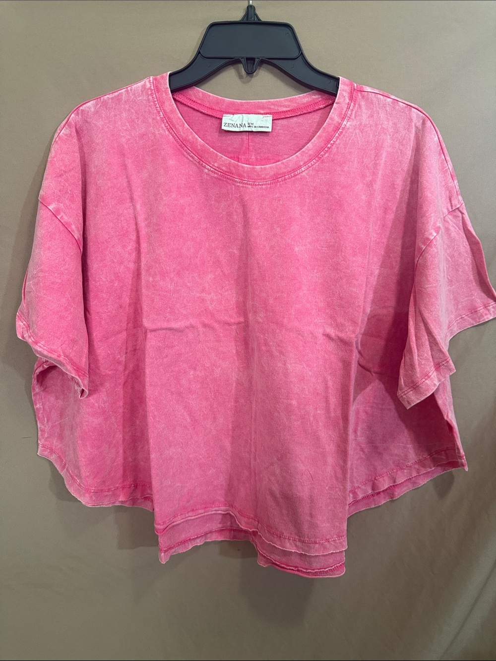 NWT Women’s S/M Zenana Outfitters Washed Pink Tee Oversized